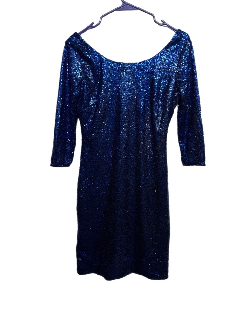 My Michelle Navy Blue Sequin Long Sleeve Dress